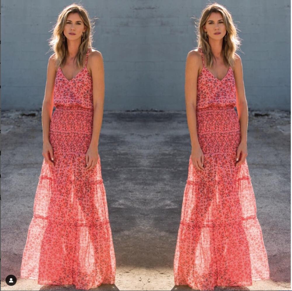 REVOLVE Karina Grimaldi Spaghetti Strap Dress Pink/Red Floral Size XS